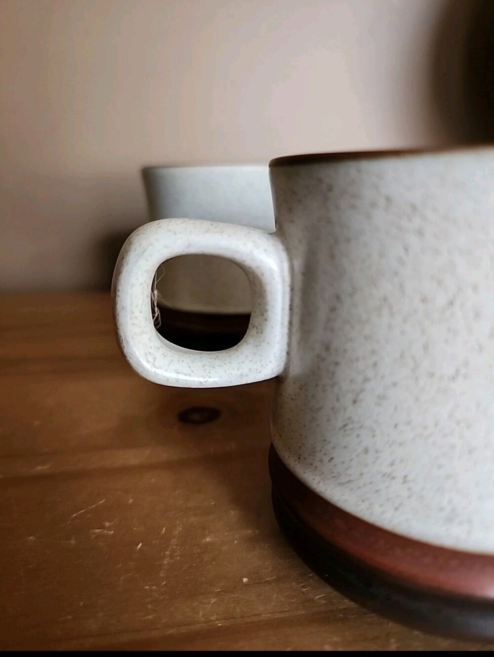 4 Denby Potters Wheel Oatmeal Rust Coffee Mugs 3.75 In. - Picture 3 of 7